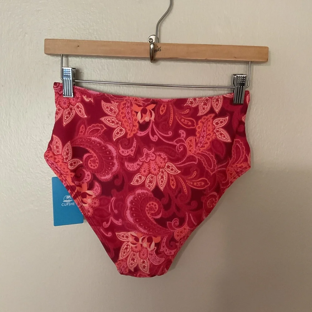 NEW‎ Cupshe Pink and Orange Paisley Bikini Bottom